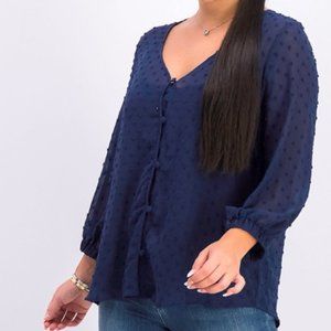 NWT Gray LA Cleandra Swiss Dot Blouse StitchFix